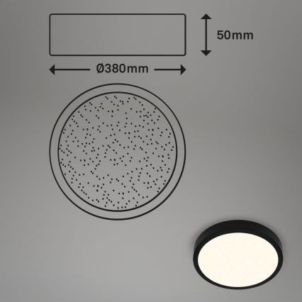Briloner 3704-015 - LED Aptumšojama griestu lampa RUNA LED/22W/230V 2700-6500K melna + tālvadības pults