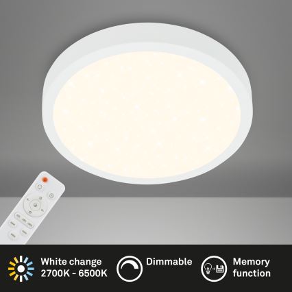 Briloner 3704-016 - LED Aptumšojama griestu lampa RUNA LED/22W/230V 2700-6500K balta + tālvadības pults