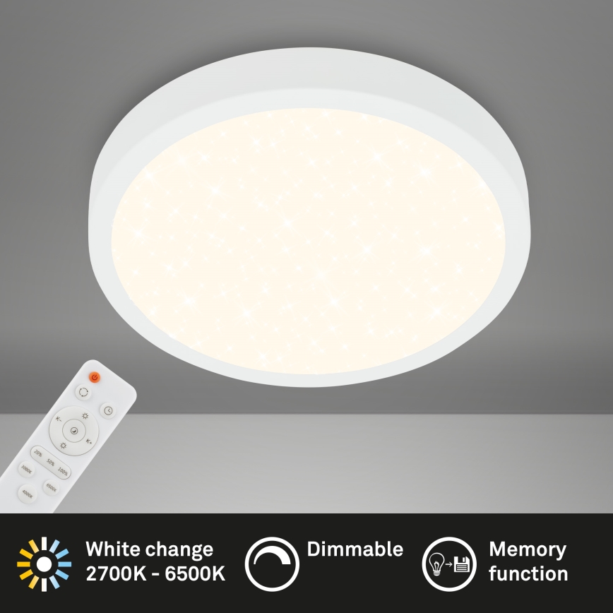 Briloner 3704-016 - LED Aptumšojama griestu lampa RUNA LED/22W/230V 2700-6500K balta + tālvadības pults