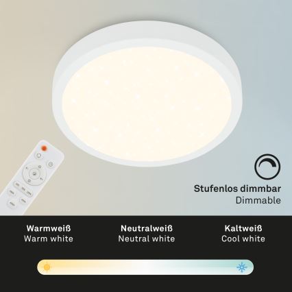 Briloner 3704-016 - LED Aptumšojama griestu lampa RUNA LED/22W/230V 2700-6500K balta + tālvadības pults