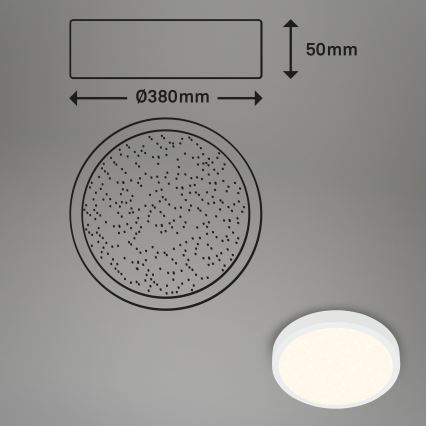 Briloner 3704-016 - LED Aptumšojama griestu lampa RUNA LED/22W/230V 2700-6500K balta + tālvadības pults