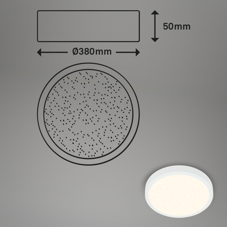Briloner 3704-016 - LED Aptumšojama griestu lampa RUNA LED/22W/230V 2700-6500K balta + tālvadības pults