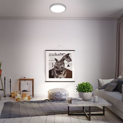 Briloner 3709-014 - LED RGBW Aptumšojama griestu lampa LED/22W/230V 4000K d. 38 cm sudraba + tālvadības pults