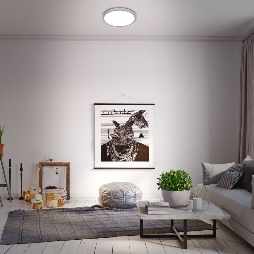 Briloner 3709-014 - LED RGBW Aptumšojama griestu lampa LED/22W/230V 4000K d. 38 cm sudraba + tālvadības pults