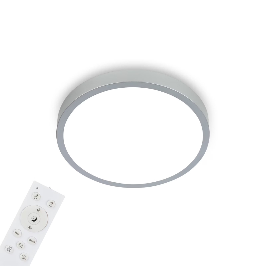 Briloner 3709-014 - LED RGBW Aptumšojama griestu lampa LED/22W/230V 4000K d. 38 cm sudraba + tālvadības pults