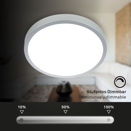 Briloner 3709-014 - LED RGBW Aptumšojama griestu lampa LED/22W/230V 4000K d. 38 cm sudraba + tālvadības pults