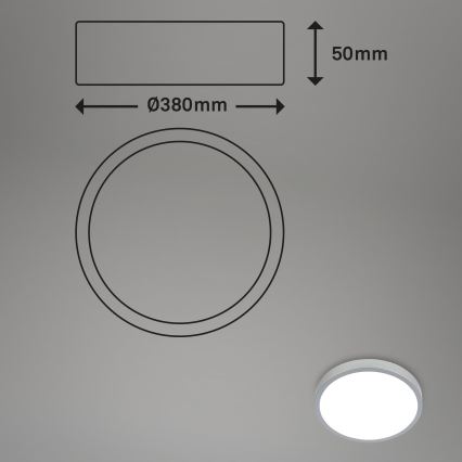 Briloner 3709-014 - LED RGBW Aptumšojama griestu lampa LED/22W/230V 4000K d. 38 cm sudraba + tālvadības pults