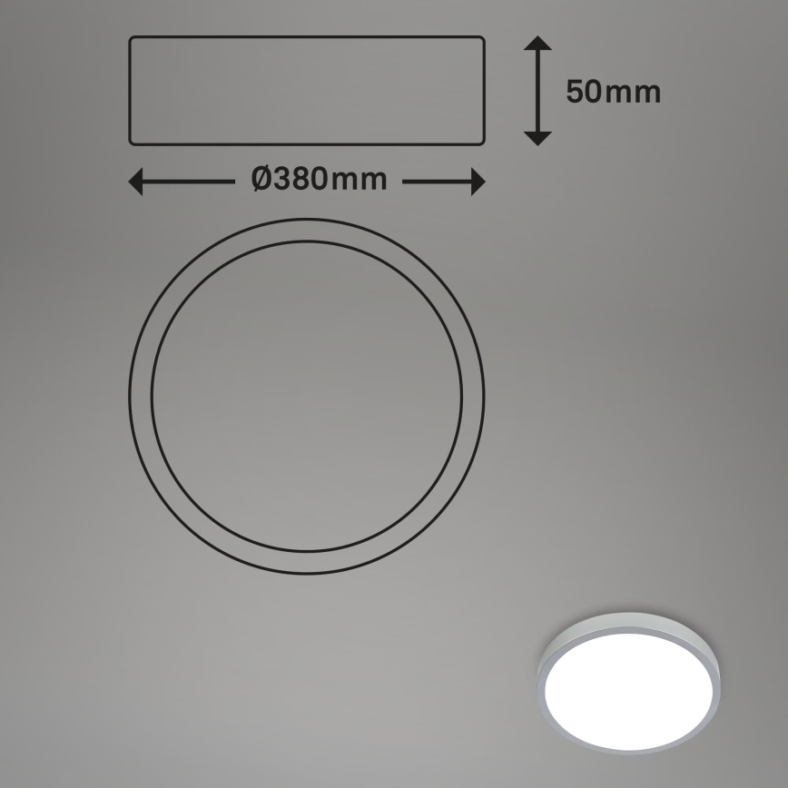 Briloner 3709-014 - LED RGBW Aptumšojama griestu lampa LED/22W/230V 4000K d. 38 cm sudraba + tālvadības pults