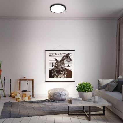 Briloner 3709-015 - LED RGBW Aptumšojama griestu lampa LED/22W/230V 4000K d. 38 cm melna + tālvadības pults