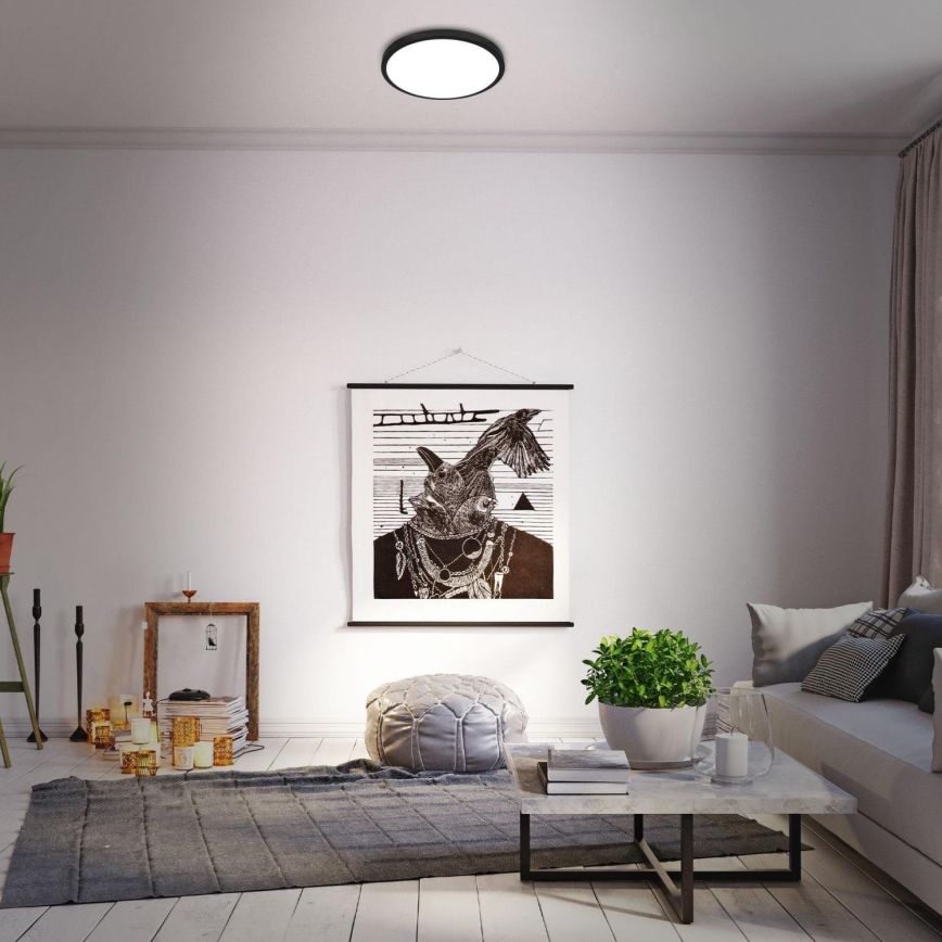 Briloner 3709-015 - LED RGBW Aptumšojama griestu lampa LED/22W/230V 4000K d. 38 cm melna + tālvadības pults