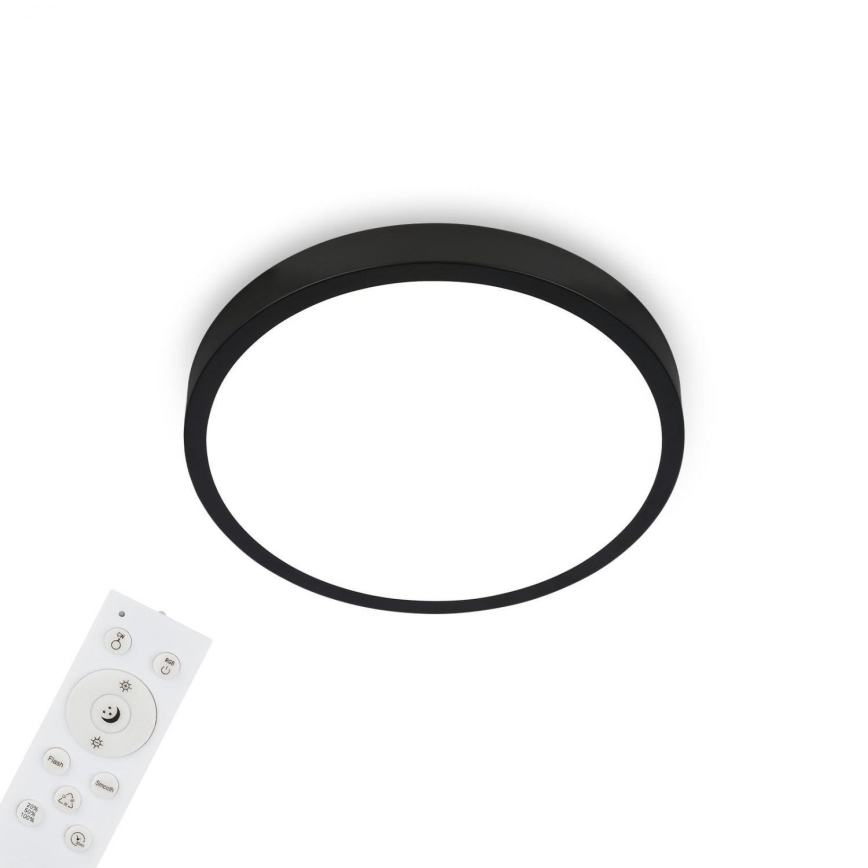 Briloner 3709-015 - LED RGBW Aptumšojama griestu lampa LED/22W/230V 4000K d. 38 cm melna + tālvadības pults
