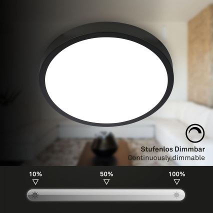 Briloner 3709-015 - LED RGBW Aptumšojama griestu lampa LED/22W/230V 4000K d. 38 cm melna + tālvadības pults