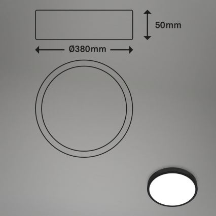 Briloner 3709-015 - LED RGBW Aptumšojama griestu lampa LED/22W/230V 4000K d. 38 cm melna + tālvadības pults