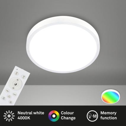Briloner 3709-016 - LED RGBW Aptumšojama griestu lampa LED/22W/230V 4000K d. 38 cm balta + tālvadības pults