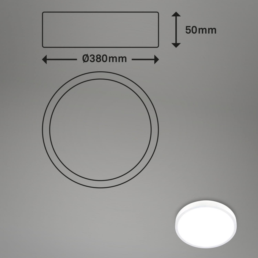 Briloner 3709-016 - LED RGBW Aptumšojama griestu lampa LED/22W/230V 4000K d. 38 cm balta + tālvadības pults