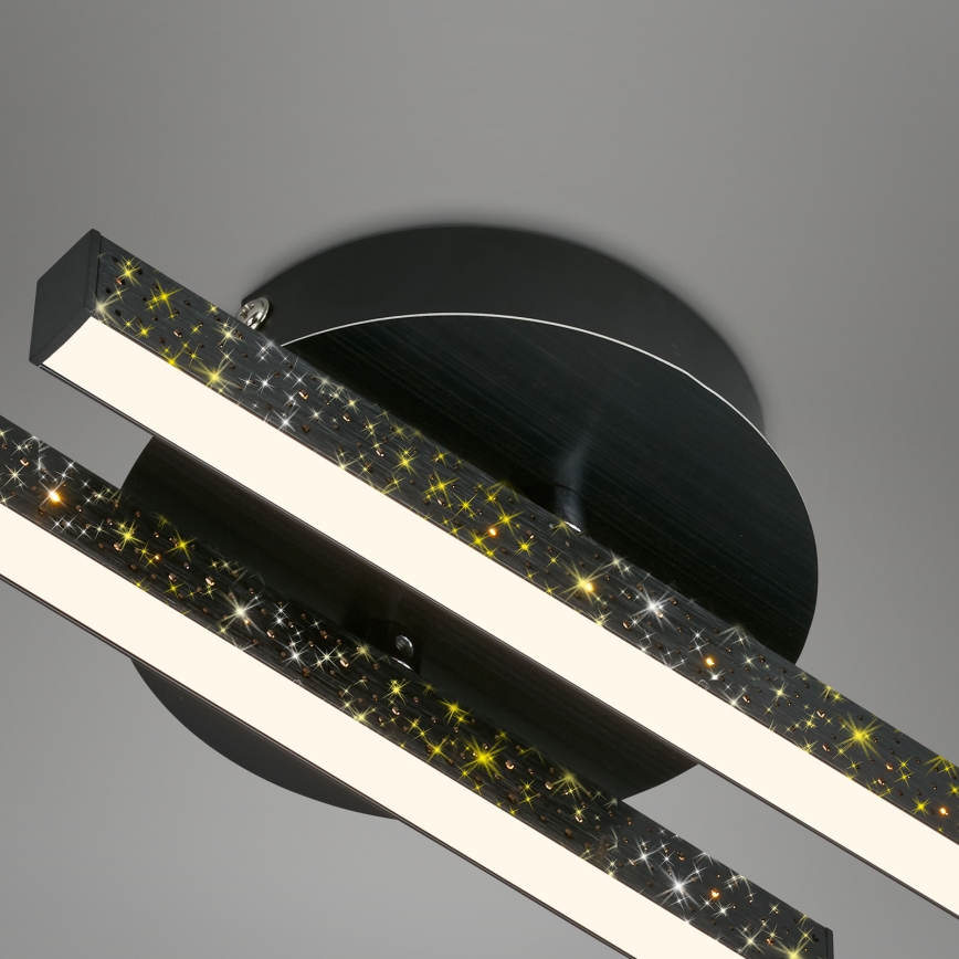 Briloner 3717-025 - LED Virsapmetuma lustra REY 2xLED/12W/230V melna