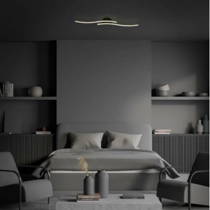 Briloner 3718-025 - LED Virsapmetuma lustra REY 2xLED/6W/230V melna