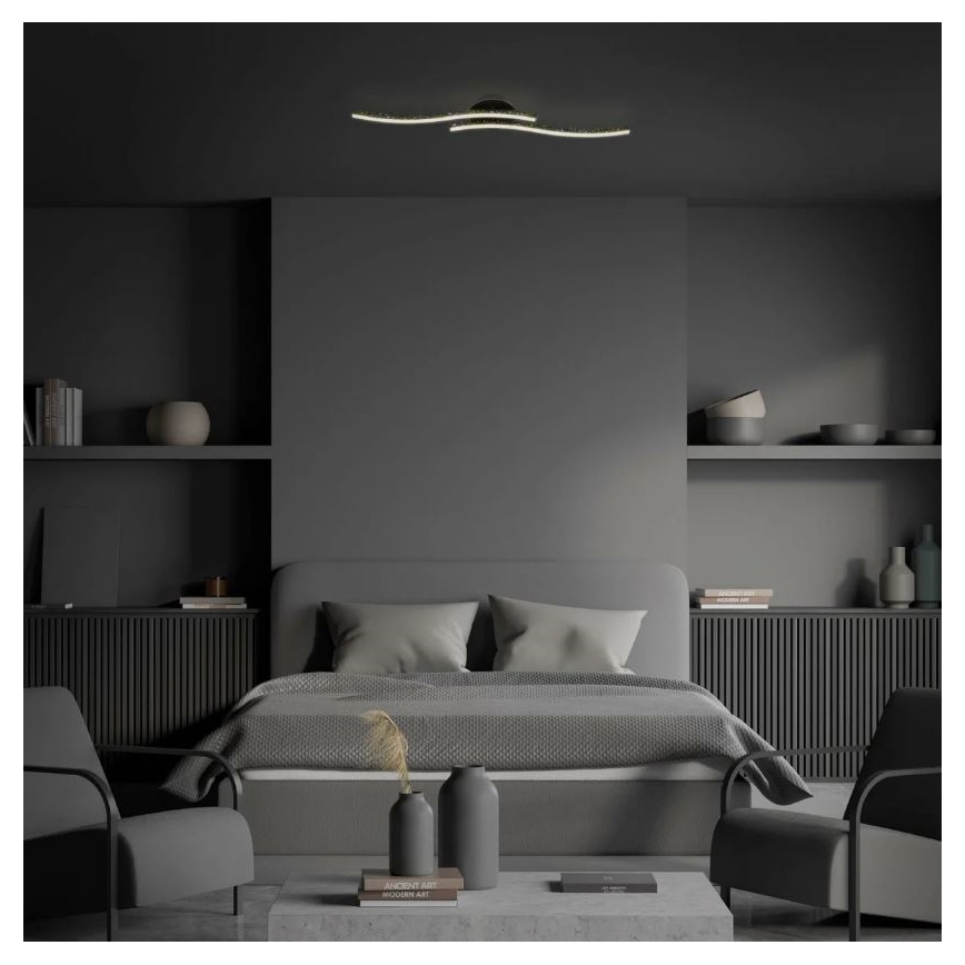 Briloner 3718-025 - LED Virsapmetuma lustra REY 2xLED/6W/230V melna