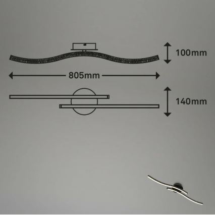 Briloner 3718-025 - LED Virsapmetuma lustra REY 2xLED/6W/230V melna