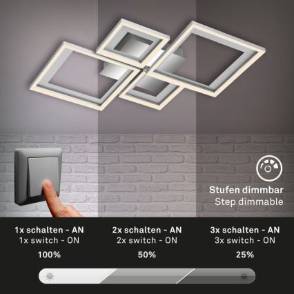 Briloner 3727-019 - LED Aptumšojama griestu lampa FRAME LED/38W/230V