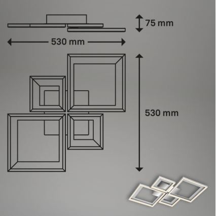 Briloner 3727-019 - LED Aptumšojama griestu lampa FRAME LED/38W/230V