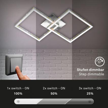 Briloner 3751-019 - LED Aptumšojama griestu lampa FRAME LED/20W/230V hroms