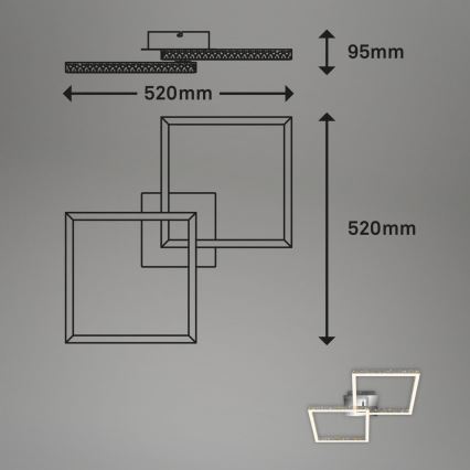 Briloner 3751-019 - LED Aptumšojama griestu lampa FRAME LED/20W/230V hroms