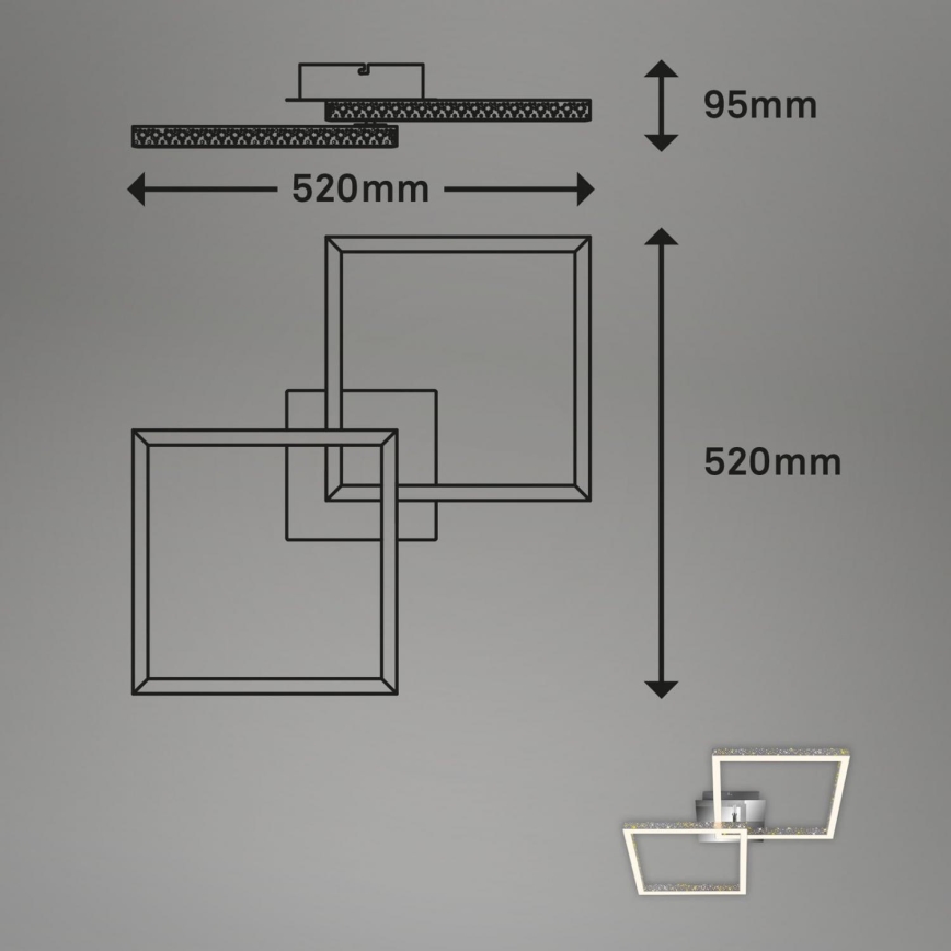 Briloner 3751-019 - LED Aptumšojama griestu lampa FRAME LED/20W/230V hroms