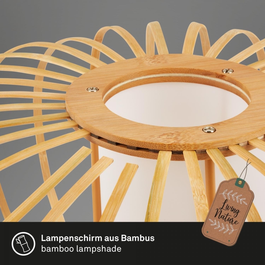 Briloner 3759011 - Griestu lampa 1xE27/10W/230V d. 40 cm bambusa