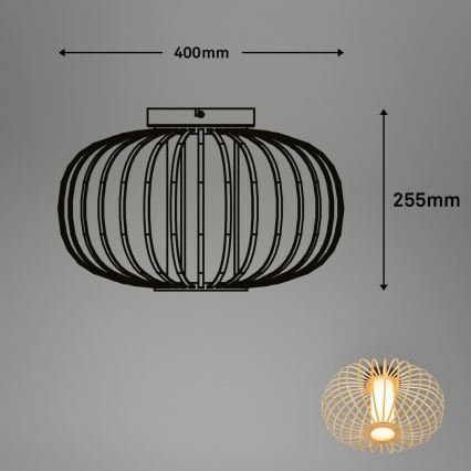 Briloner 3759011 - Griestu lampa 1xE27/10W/230V d. 40 cm bambusa