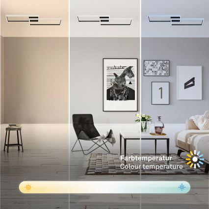 Briloner 3761015 - Dimējams LED griestu gaismeklis LED/45W/230V 2700-6500K melns + tālvadības pults