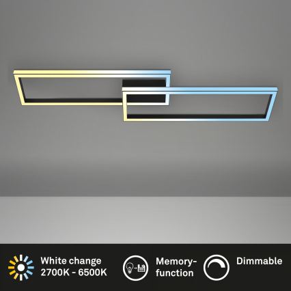 Briloner 3761015 - Dimējams LED griestu gaismeklis LED/45W/230V 2700-6500K melns + tālvadības pults