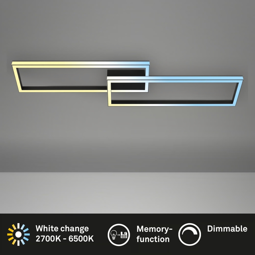 Briloner 3761015 - Dimējams LED griestu gaismeklis LED/45W/230V 2700-6500K melns + tālvadības pults