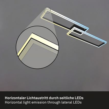 Briloner 3761015 - Dimējams LED griestu gaismeklis LED/45W/230V 2700-6500K melns + tālvadības pults