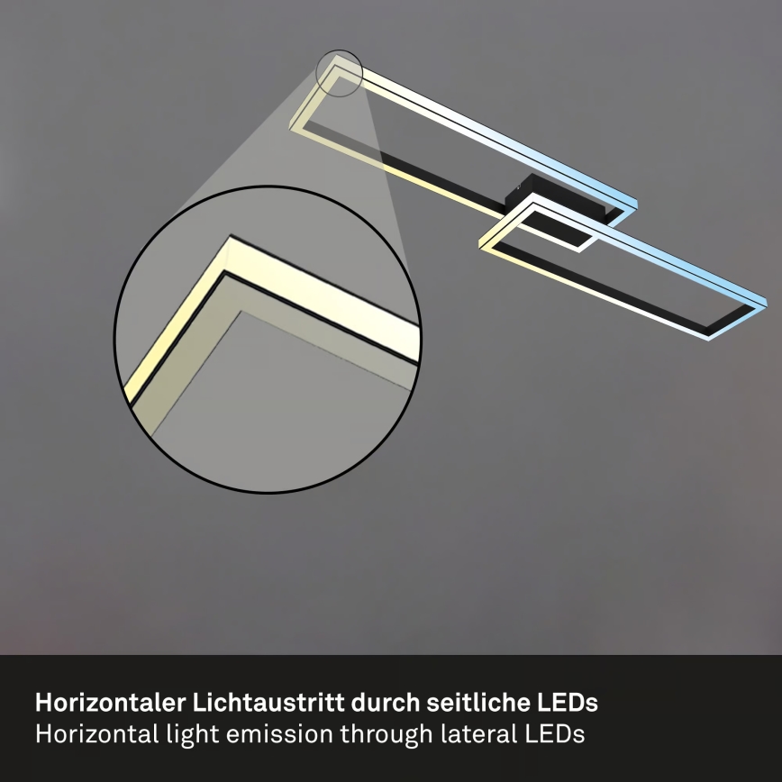Briloner 3761015 - Dimējams LED griestu gaismeklis LED/45W/230V 2700-6500K melns + tālvadības pults