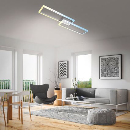 Briloner 3761019 - Regulējams LED griestu gaismeklis LED/45W/230V 2700-6500K matēts hroms + tālvadības pults