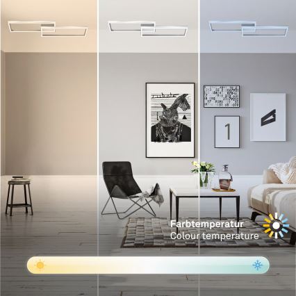Briloner 3761019 - Regulējams LED griestu gaismeklis LED/45W/230V 2700-6500K matēts hroms + tālvadības pults