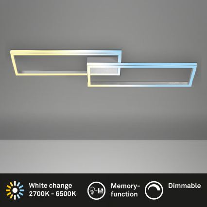 Briloner 3761019 - Regulējams LED griestu gaismeklis LED/45W/230V 2700-6500K matēts hroms + tālvadības pults