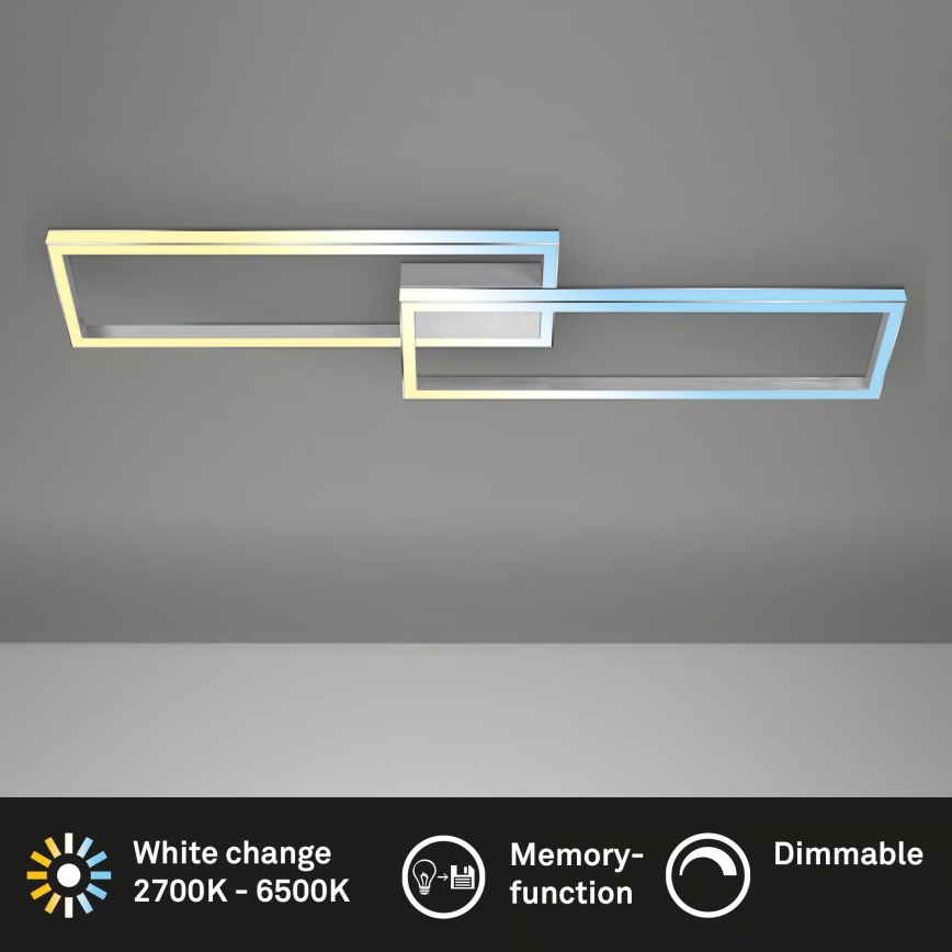 Briloner 3761019 - Regulējams LED griestu gaismeklis LED/45W/230V 2700-6500K matēts hroms + tālvadības pults