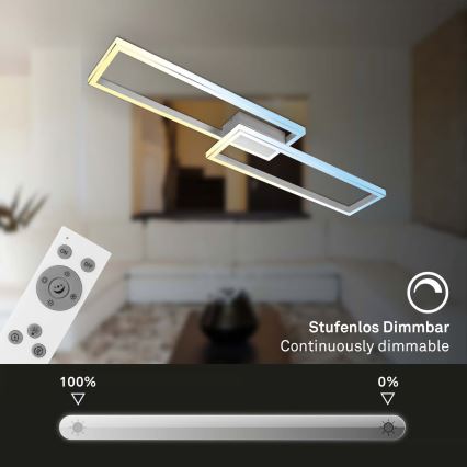 Briloner 3761019 - Regulējams LED griestu gaismeklis LED/45W/230V 2700-6500K matēts hroms + tālvadības pults