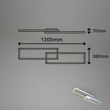 Briloner 3761019 - Regulējams LED griestu gaismeklis LED/45W/230V 2700-6500K matēts hroms + tālvadības pults