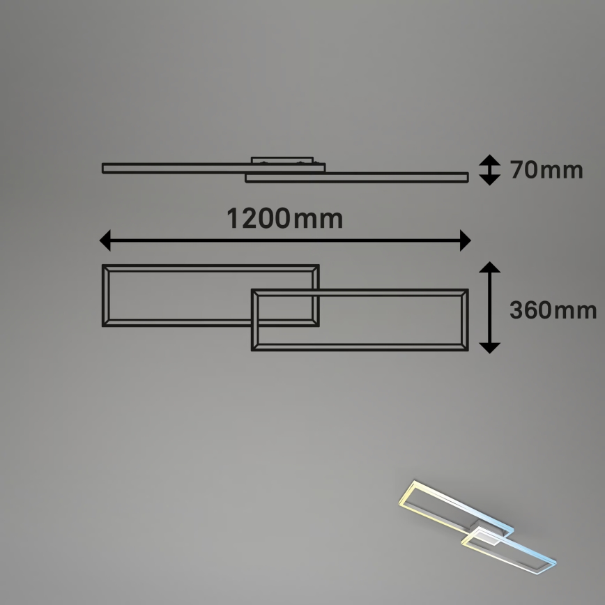 Briloner 3761019 - Regulējams LED griestu gaismeklis LED/45W/230V 2700-6500K matēts hroms + tālvadības pults