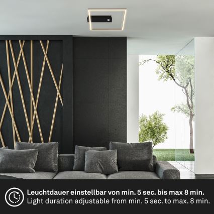 Briloner 3770-015 - LED griestu gaismeklis ar kustības un krēslas sensoru FRAME LED/14W/230V 3000K 30x32 cm melns