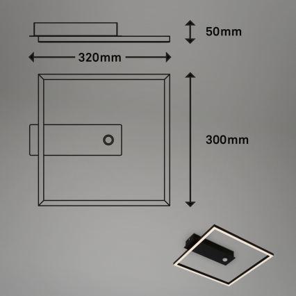 Briloner 3770-015 - LED griestu gaismeklis ar kustības un krēslas sensoru FRAME LED/14W/230V 3000K 30x32 cm melns