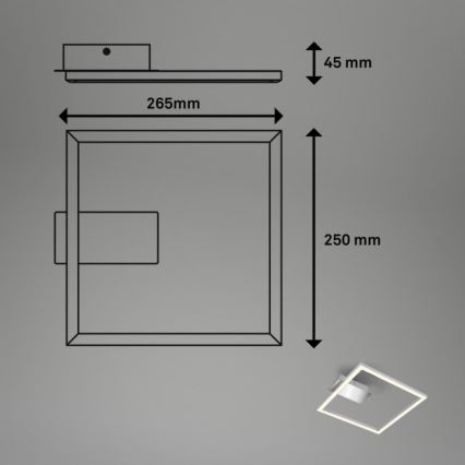 Briloner 3780-014 - LED Griestu gaismeklis FRAME LED/14W/230V 26,5x25 cm matēts hroms