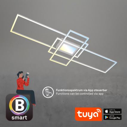 Briloner 3812019 - LED regulējama griestu lampa RAM LED/56W/230V Wi-Fi Tuya 111x42 cm + tālvadība