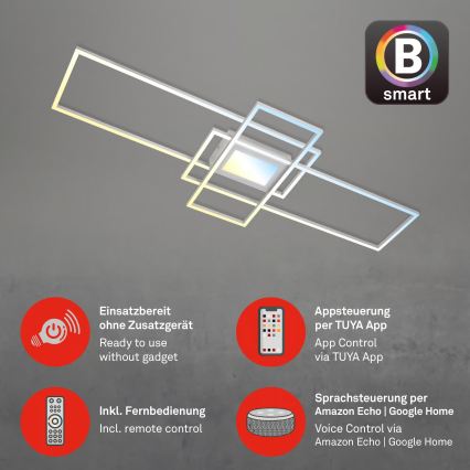 Briloner 3812019 - LED regulējama griestu lampa RAM LED/56W/230V Wi-Fi Tuya 111x42 cm + tālvadība
