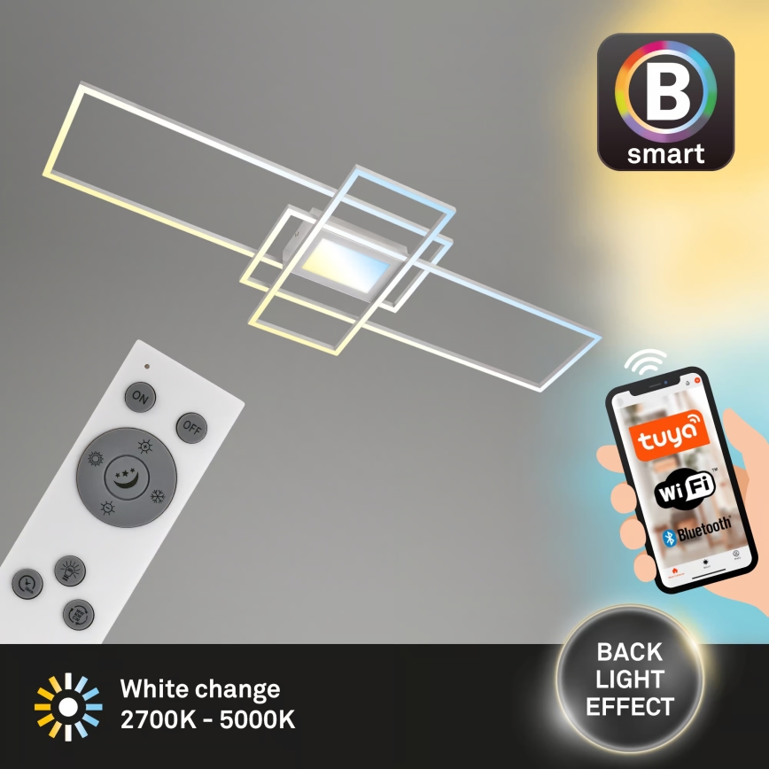 Briloner 3812019 - LED regulējama griestu lampa RAM LED/56W/230V Wi-Fi Tuya 111x42 cm + tālvadība