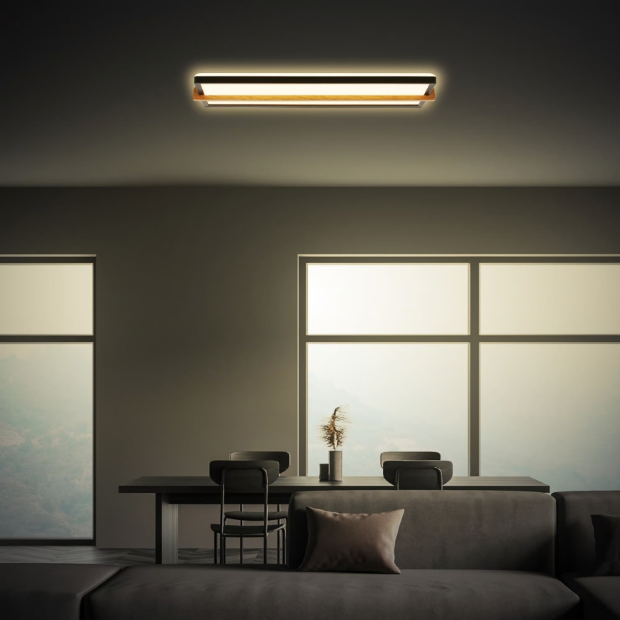 Briloner 3846015 - LED griestu gaismeklis REMSA LED/22W/230V 3000K 60,5x20 cm melns