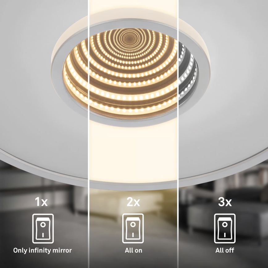 Briloner 3847014 - TORO LED griestu gaismeklis LED/18W/230V Ø 42 cm, matēts hroms